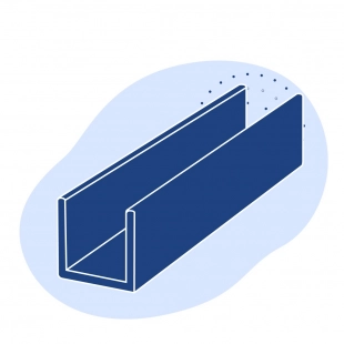 Алюминиевый швеллер 25x43x2.5x8000 мм АДС ГОСТ 8617-2018