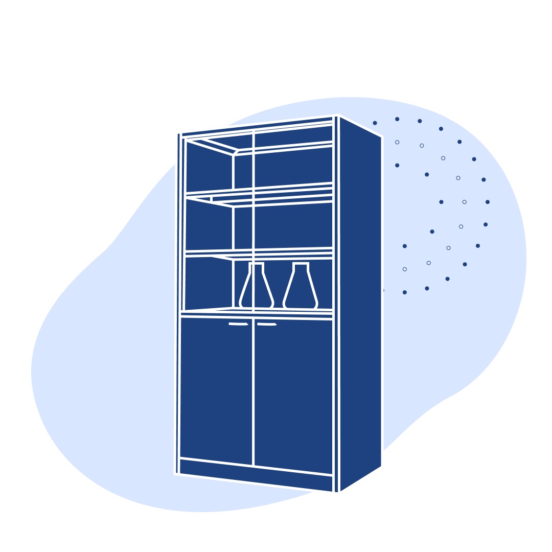 Шкаф лабораторный 900 ШО Квадро 900х500х1800 мм